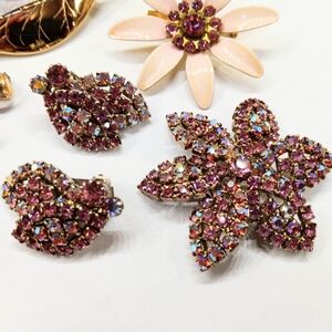 Vintage Jewelry Lot Weiss Set Rhinestone